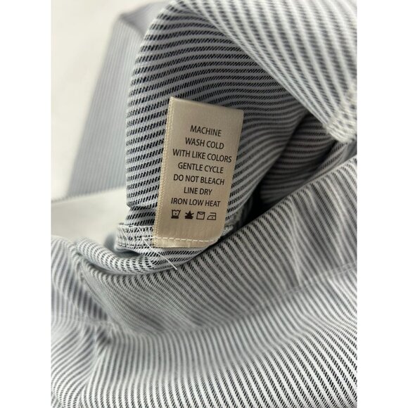 NWT Max Studio Womens Straight Leg Pant  Blue & White Elastic Waist Pants Medium - Picture 13 of 13